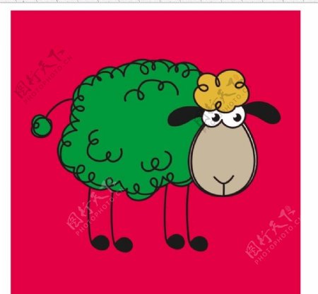 矢量羊头像卡通