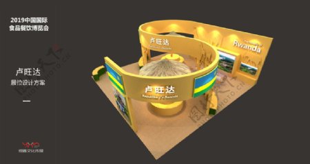 食博会卢旺达展位3D效果图