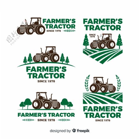 创意农场拖拉机标志