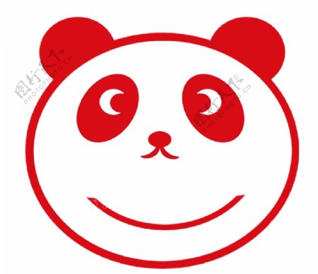 熊猫脸彩色简笔图