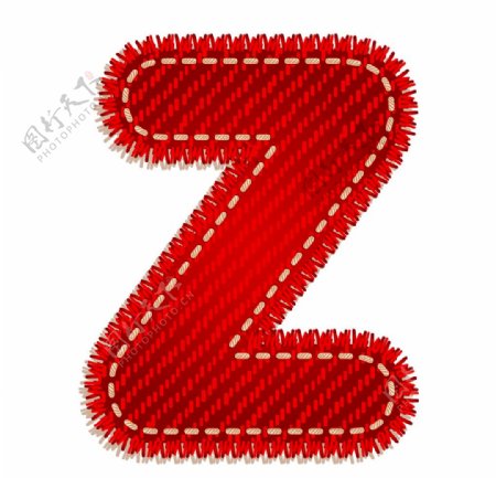 英文字母Z设计艺术字创意牛仔布