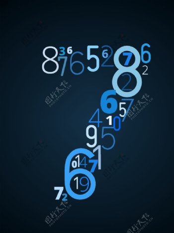 蓝色字体科技艺术字设计金星素材