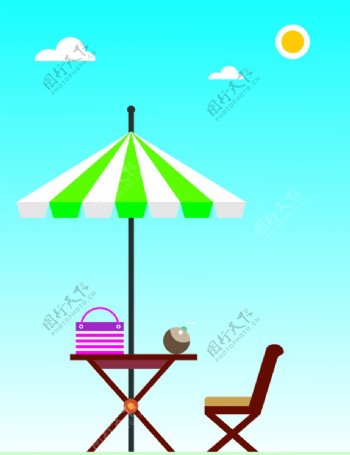 沙滩休闲太阳伞