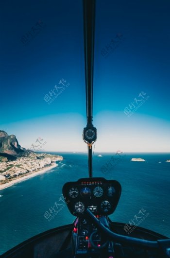 直升机视角的海洋风景