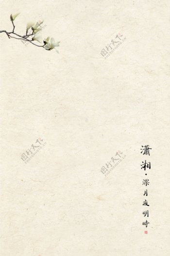 传统工笔画宣纸花卉背景