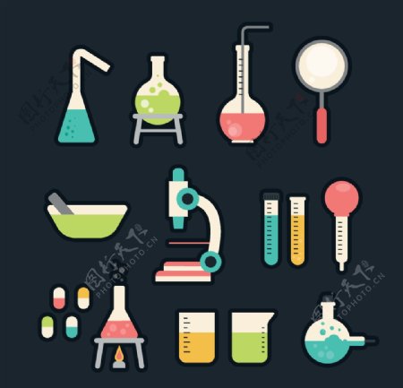 化学实验主题插画素材