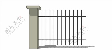 铁栏铁门围栏院子素材