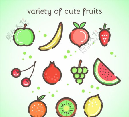 可爱水果设计矢量素材
