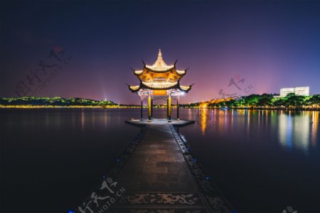 浙江杭州西湖夜景