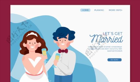 创意新人婚礼网站登陆界面