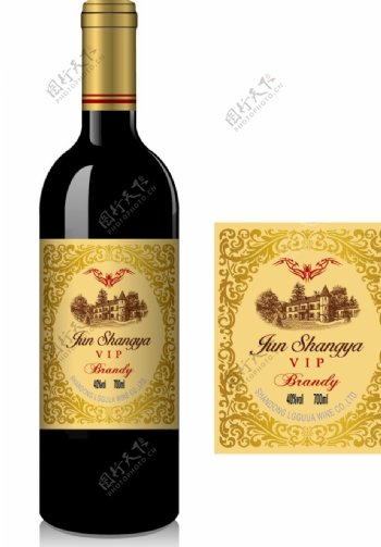 junshangya葡萄酒标标