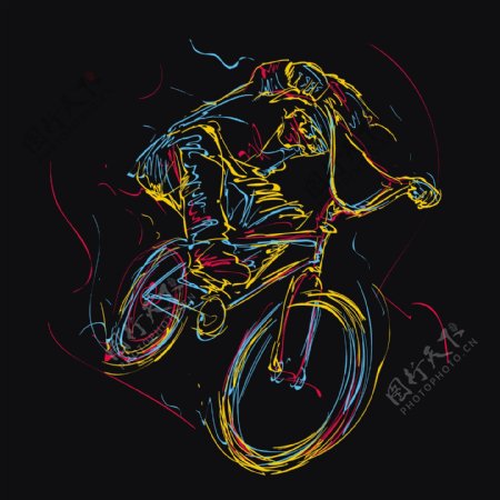 自行车运动员简笔画