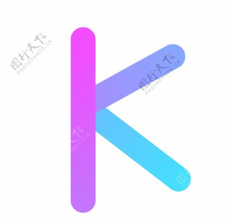 立体渐变字母K设计