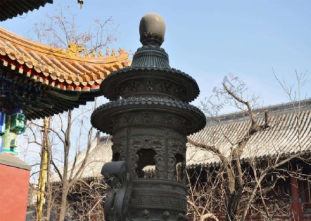 香炉寺庙古风中国风背景素材
