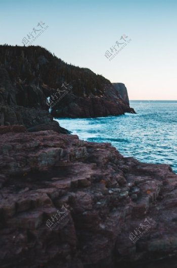 海水悬崖海浪自然生态背景素材