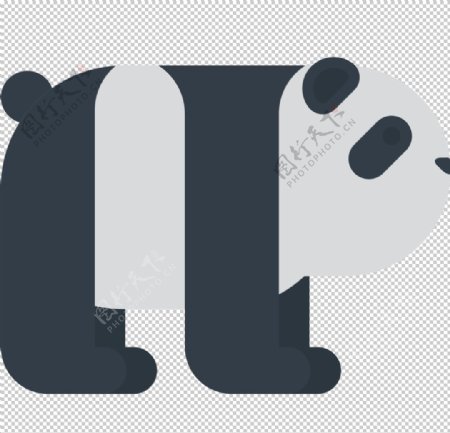 熊猫动物标志图形图标装饰素材