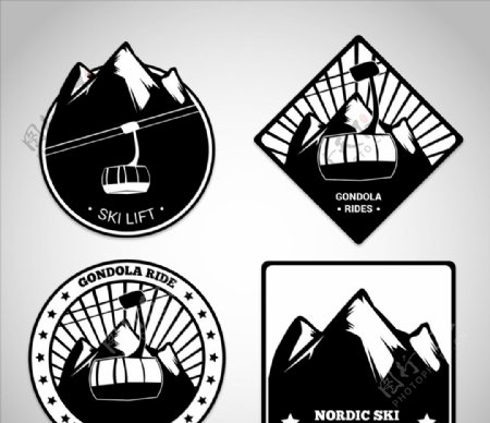 滑雪缆车徽章