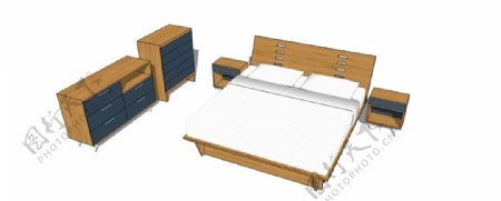 床skp模型