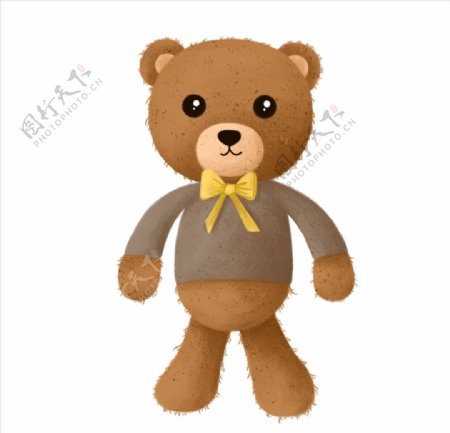 手绘棕色泰迪熊