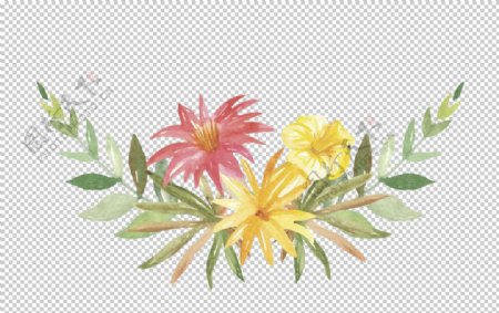 水彩植物花朵图案