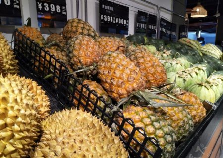 超市水果榴莲菠萝