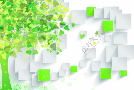绿树抽象画
