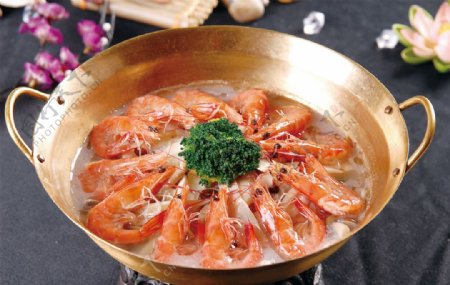 杂菌鲜虾锅