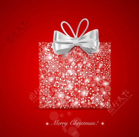 圣诞红色礼盒背景海报素材