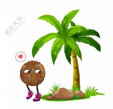 卡通椰子卡通椰子树图片