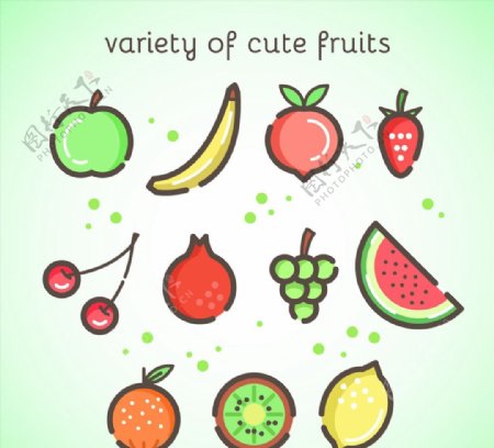 可爱水果设计矢量图片