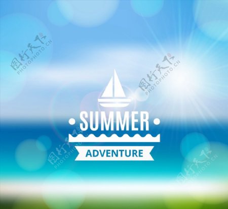 夏季沙滩风景海报图片