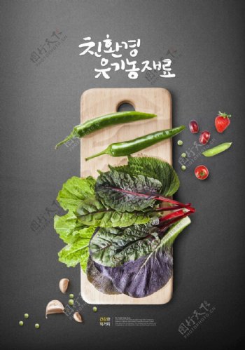韩式餐饮蔬菜海报图片