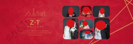 婚庆红色简约西式中式图片