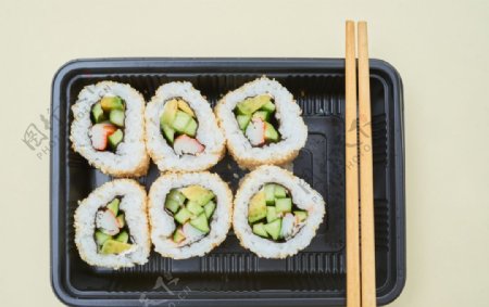 寿司美食日式料理背景海报素材图片