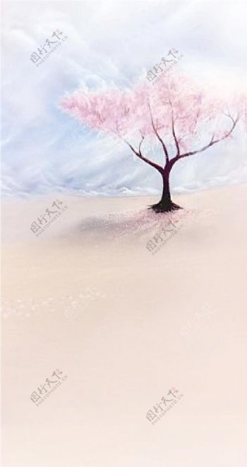 粉色的树图片