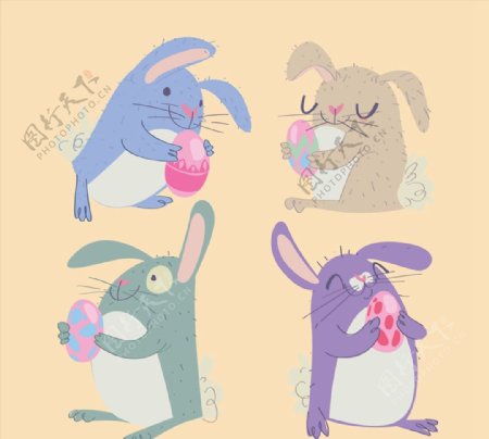 手绘复活节兔子图片