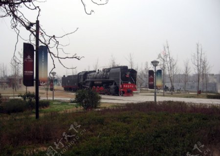 陕西渭南朝阳公园蒸汽机车图片