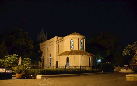 夜教堂图片