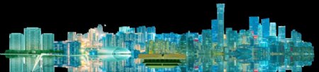 北京中轴地产彩色城市都市建筑群图片