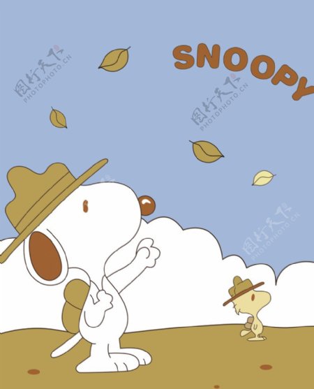 史努比狗叶子书包卡通图片