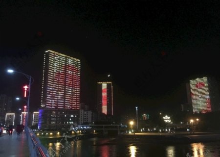 简阳沱三桥夜景图片