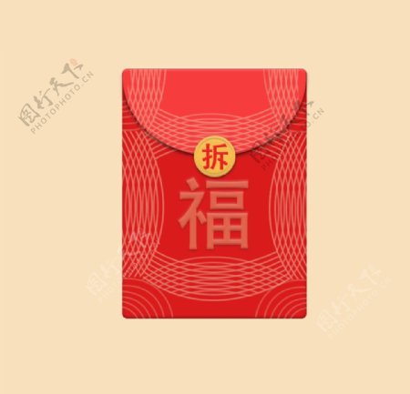 淘宝天猫活动促销福字网状红包图片