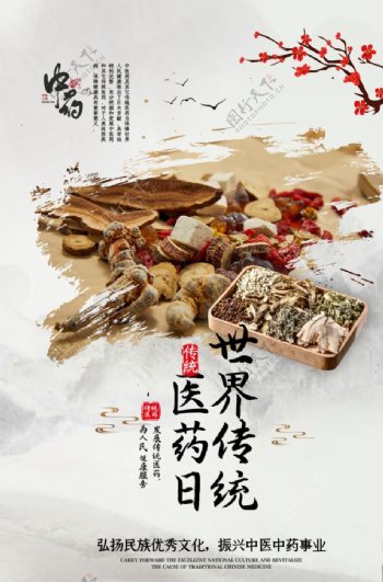 传统医药日文化海报图片