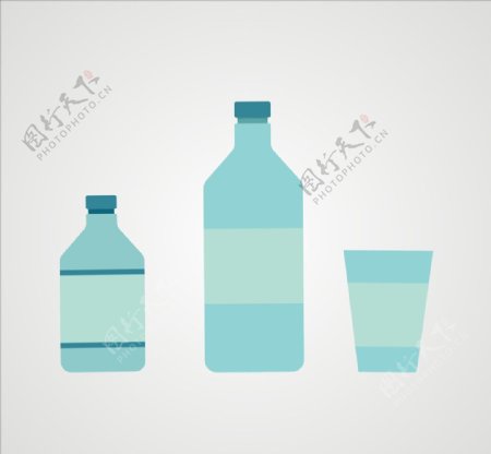 矢量水瓶水杯元素图片