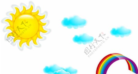 白云太阳彩虹素材图片