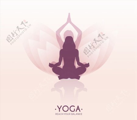 瑜伽女子标志图片