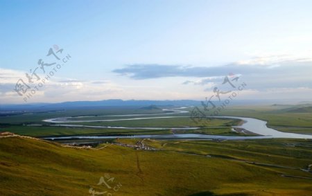 草原黄河风景图片