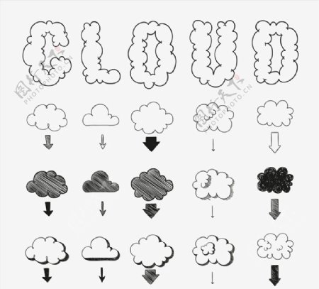 手绘云朵设计图片