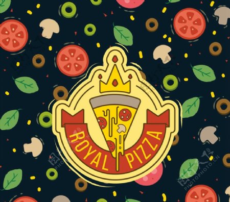 披萨标签背景图片