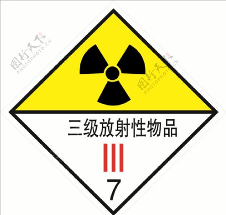 危险货物包装标志三级放射性物品图片